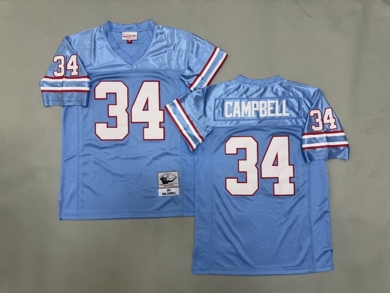 Men 2025 Tennessee Titans #34 Campbell Light blue Throwback Limited NFL Jersey style 001